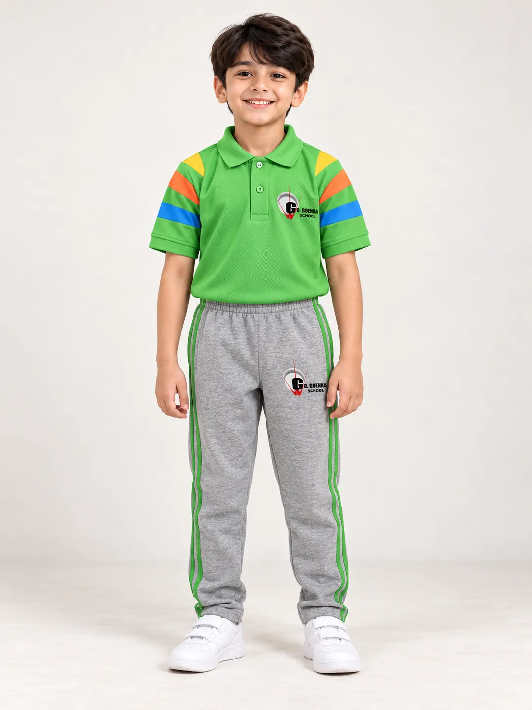 GD Goenka Junior Unisex Sports Uniform | Tagore House | Green & Grey