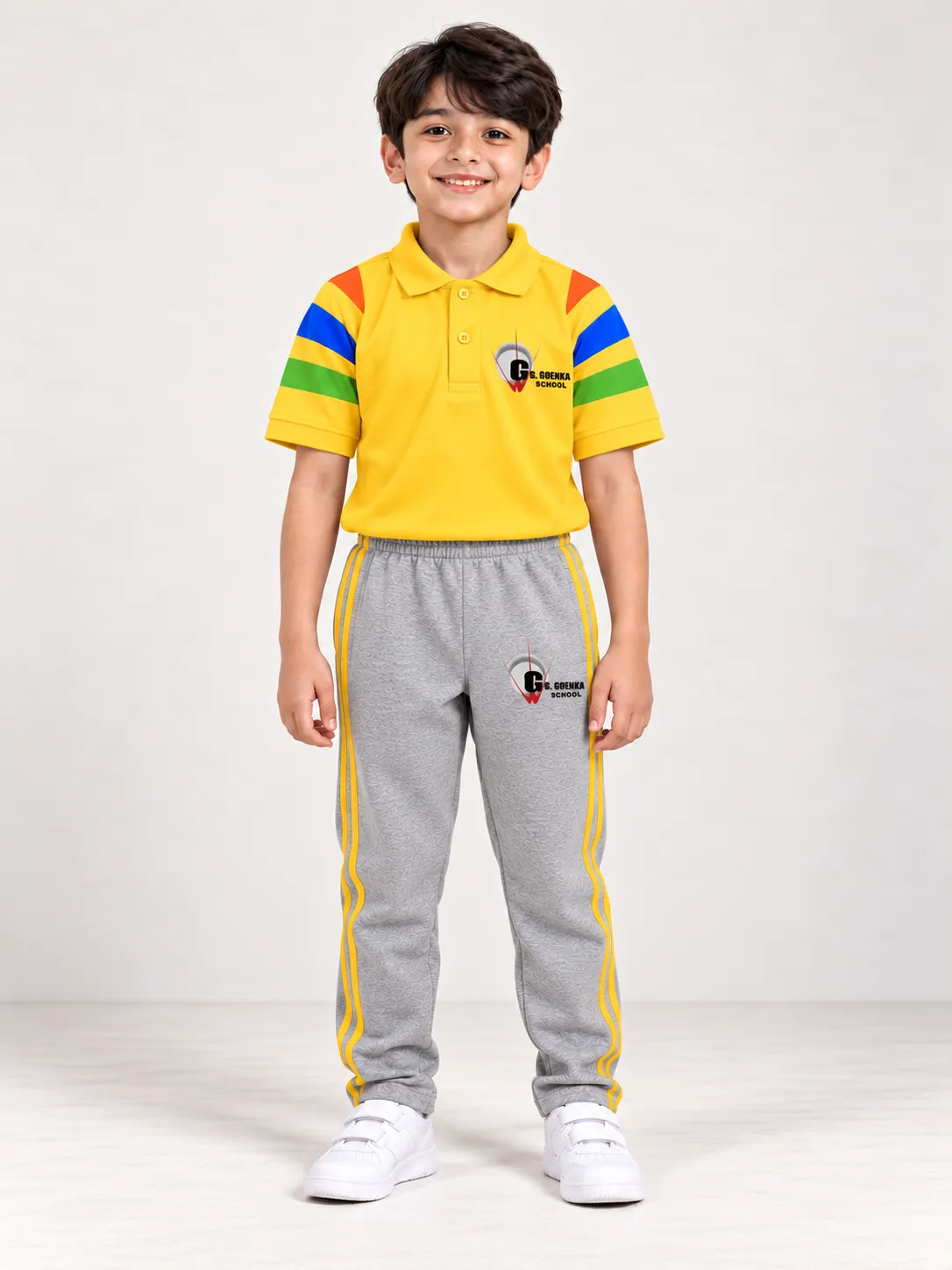 GD Goenka Junior Unisex Sports Uniform | Vivekananda House | Yellow & Grey