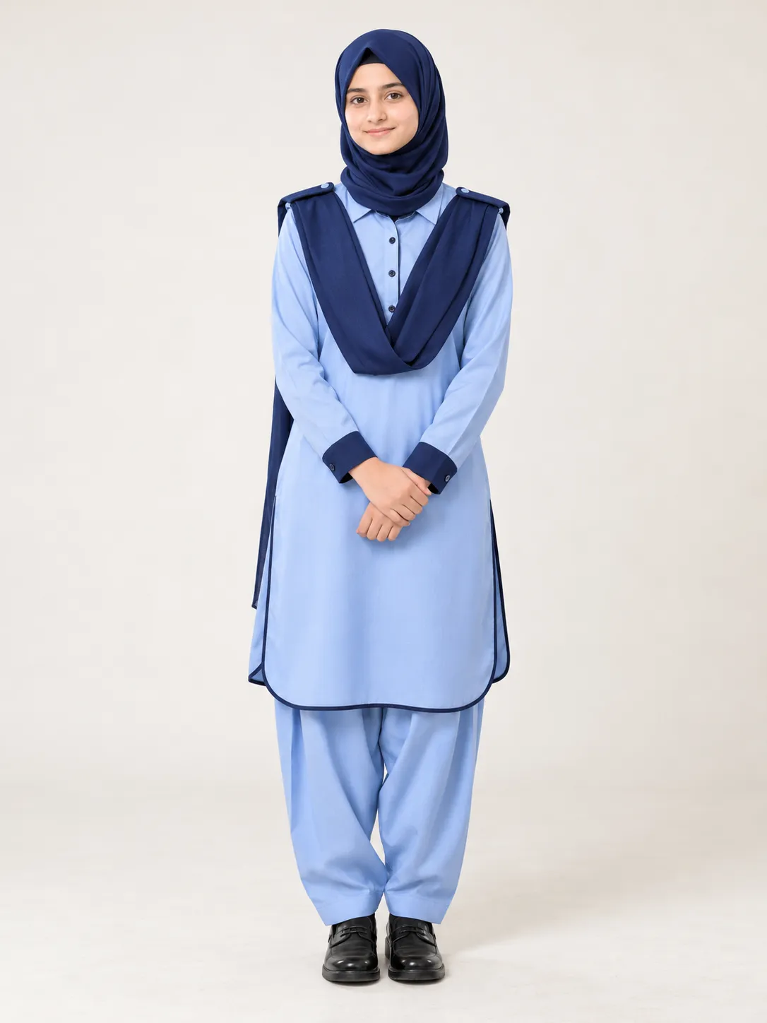 SRM Welkin Girls’ Uniform | Classes 5–10 | Sky Blue & Navy
